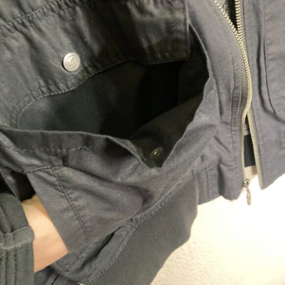 VON ZIPPER Black Removable Hood Bomber Utility Moto Streetwear Zip Up Jacket L - Picture 8 of 14